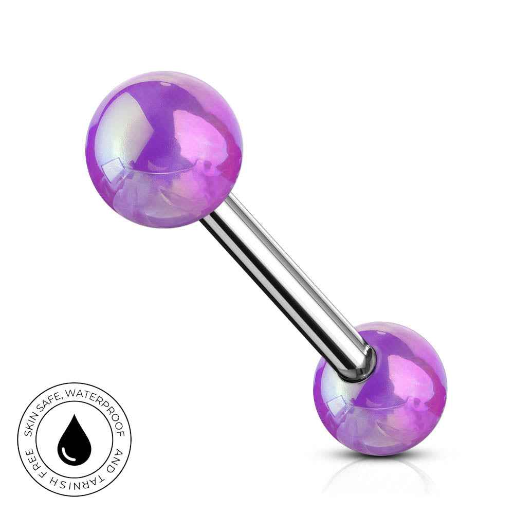 14 Gauge Hypoallergenic Metallic Ball Straight Barbell