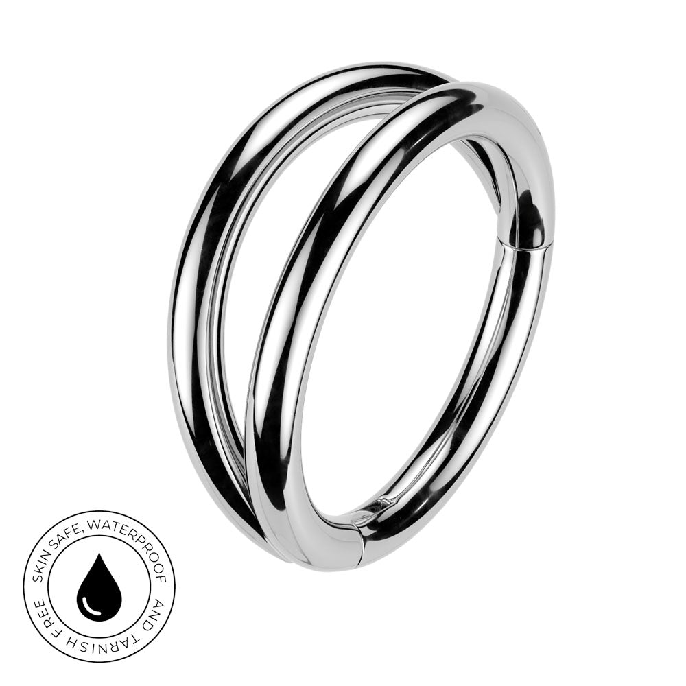 hypoallergenic surgical steel double hoop ring for cartilage