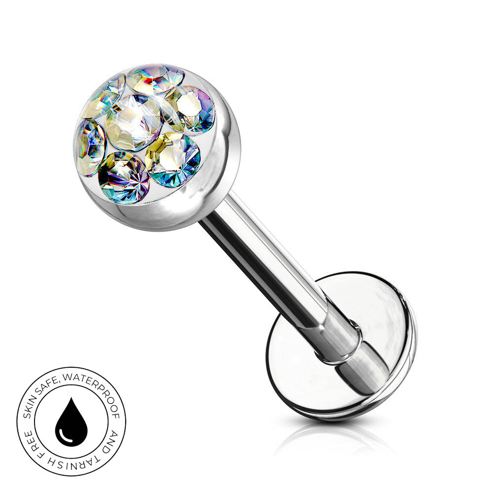 16 Gauge Hypoallergenic Gemstone Flat Back Stud