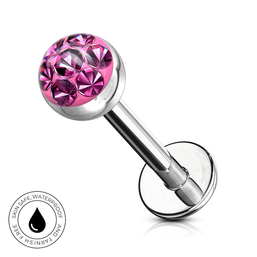 16 Gauge Hypoallergenic Gemstone Flat Back Stud