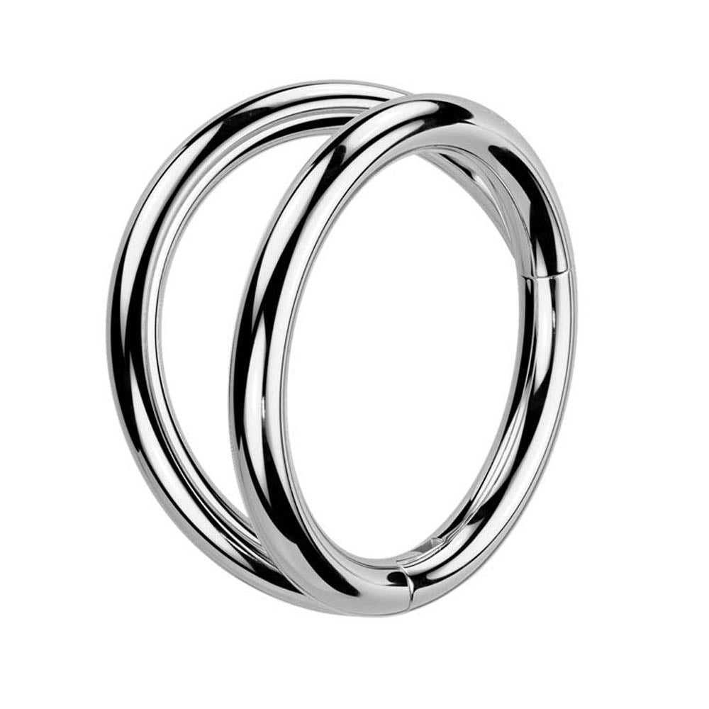16 Gauge Hypoallergenic Hinged Double Row Hoop Ring