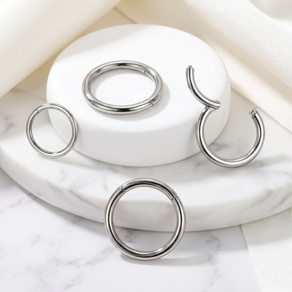 16 Gauge Hypoallergenic Surgical Steel Hinged Hoop