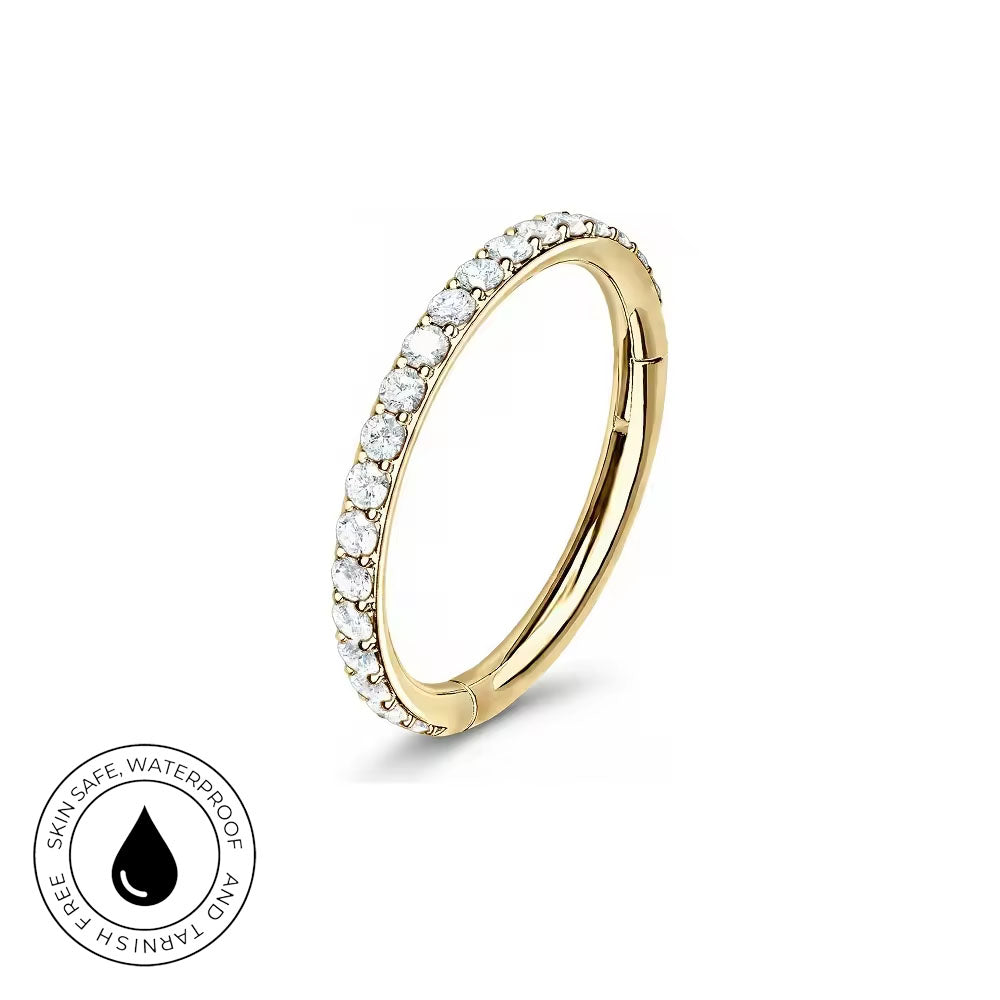 16 Gauge Titanium Crystal Lined Hinged Hoop