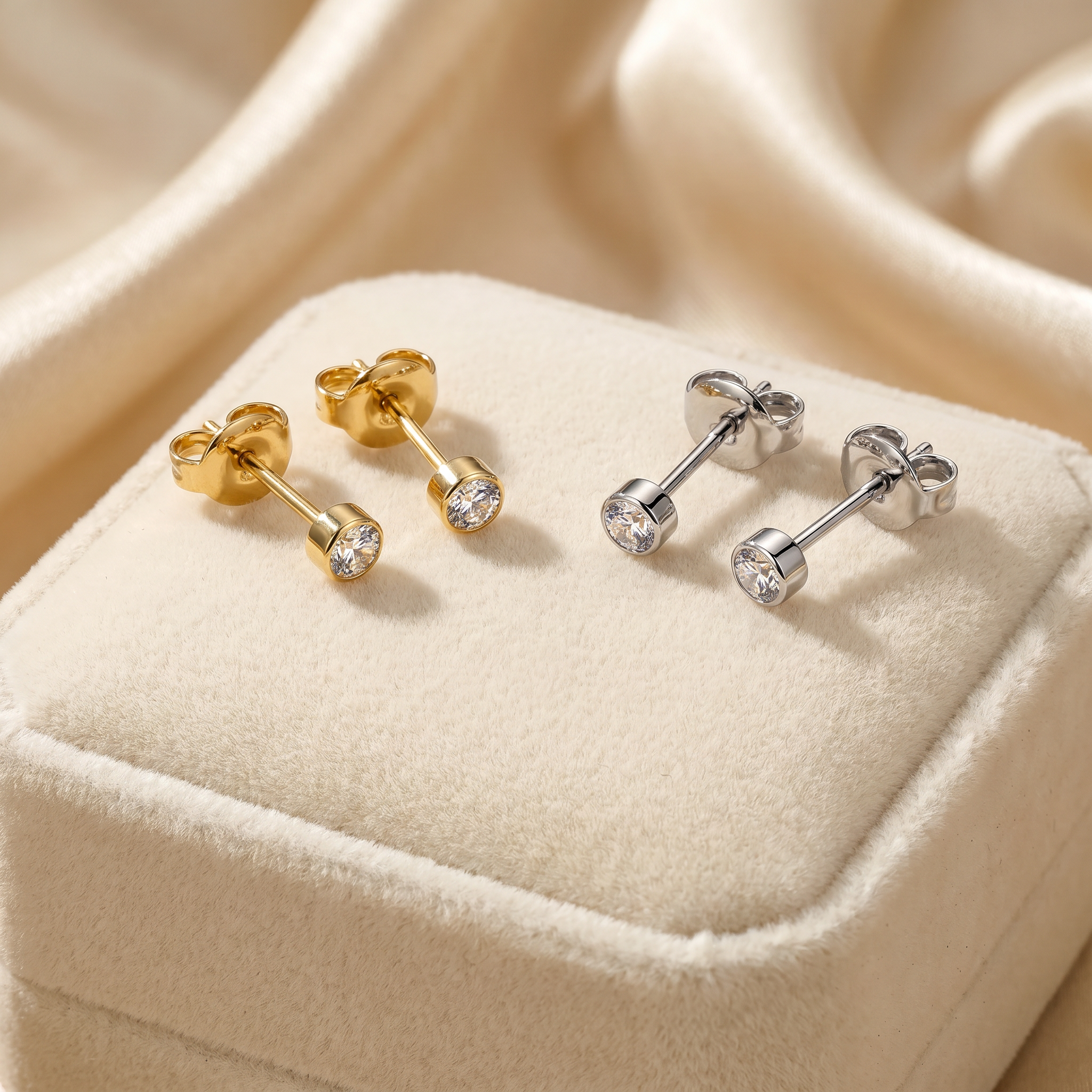 20 Gauge Implant Grade Titanium Crystal Stud Earrings