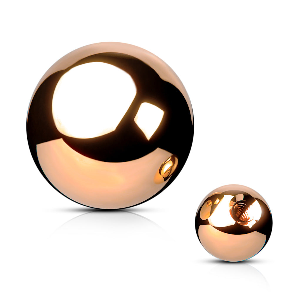 Cherry Diva BALL END SINGLE BALL 14 Gauge Externally Threaded Surgical Steel Rose Gold Ball End - 5MM