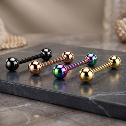 Cherry Diva Barbell 14 Gauge Titanium PVD Coated Straight Barbell
