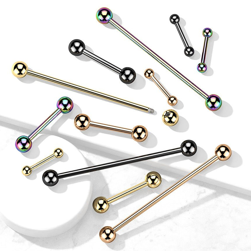 Cherry Diva Barbell 14 Gauge Titanium PVD Coated Straight Barbell - 16MM