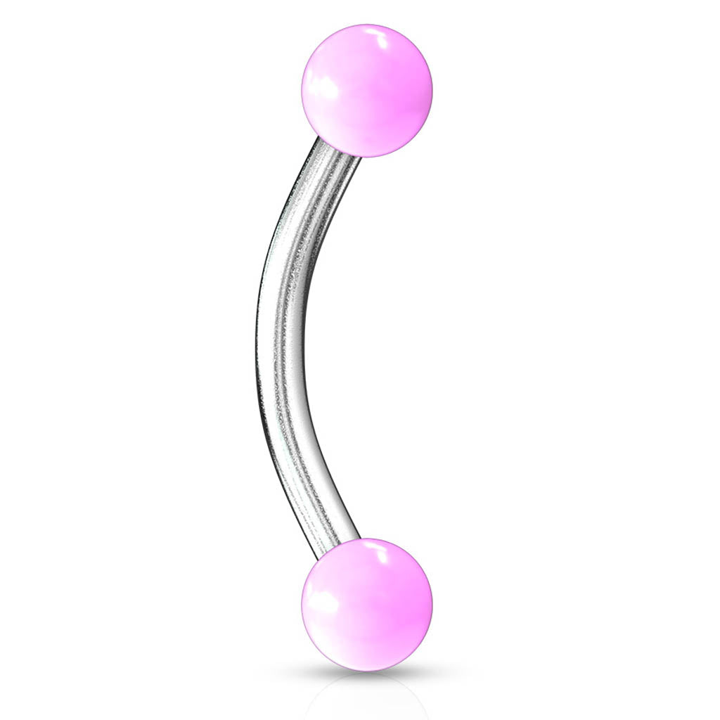 Cherry Diva Barbell 16 Gauge Hypoallergenic Curved Barbell With Acrylic Ends
