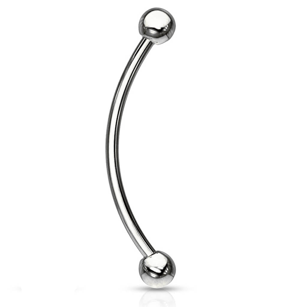 Cherry Diva Barbell 16 Gauge Surgical Steel Curved Barbell With Ball Ends