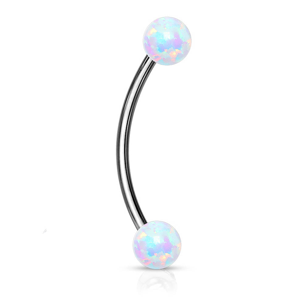 Cherry Diva Barbell Surgical Steel Curved Barbell With Opal Ends