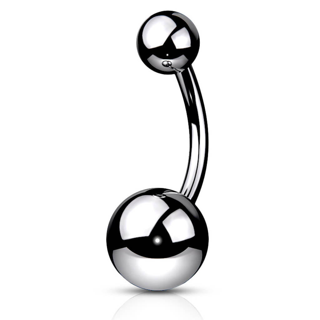 Cherry Diva belly bar 14 Gauge Silver Finish Titanium Belly Button Bar