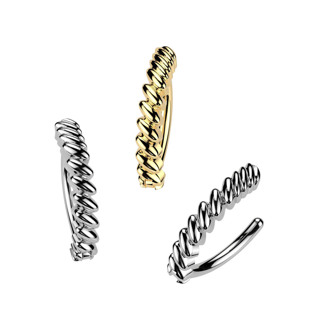 Cherry Diva Belly Button Ring 14 Gauge Hinged Twisted Bar Belly Button Ring