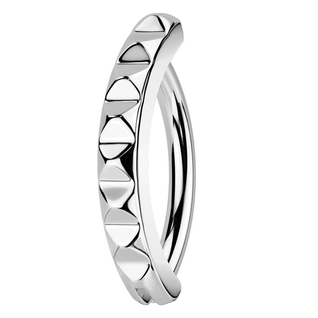 Cherry Diva Belly Button Ring 14 Gauge Surgical Steel Hinged Spiked Belly Button Ring