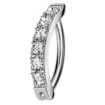 Cherry Diva Belly Button Ring 14 Gauge Titanium Hinged Crystal Lined Belly Button Ring