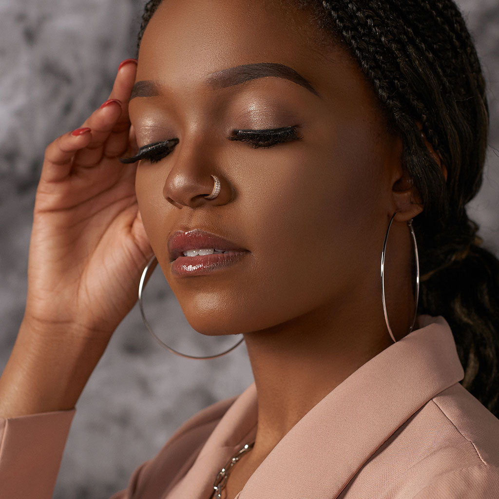 Cherry Diva Bendable Hoop Ring 16 Gauge Double Crystal Row Hoop Ring For Nose & Ear