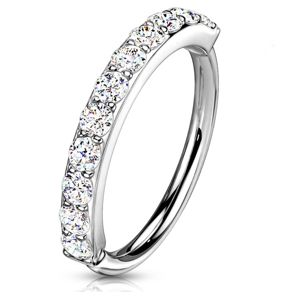 Cherry Diva Bendable Hoop Ring 16 Gauge Single Row Crystal Hoop Ring For Nose & Ear