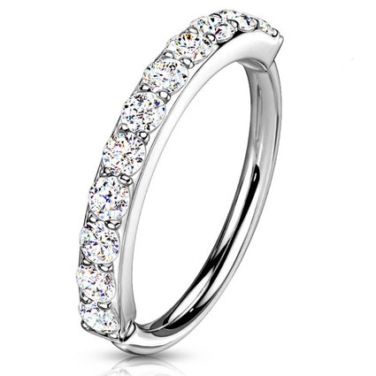 Cherry Diva Bendable Hoop Ring 16 Gauge Single Row Crystal Hoop Ring For Nose & Ear