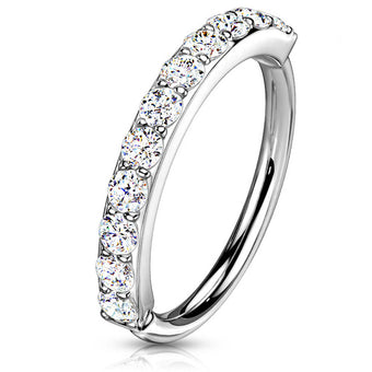 Cherry Diva Bendable Hoop Ring 20 Gauge Brass Single Row Crystal Hoop For Nose & Ear