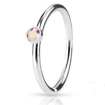 Cherry Diva Bendable Hoop Ring 20 Gauge Hypoallergenic Crystal Hoop Ring For Nose & Ear