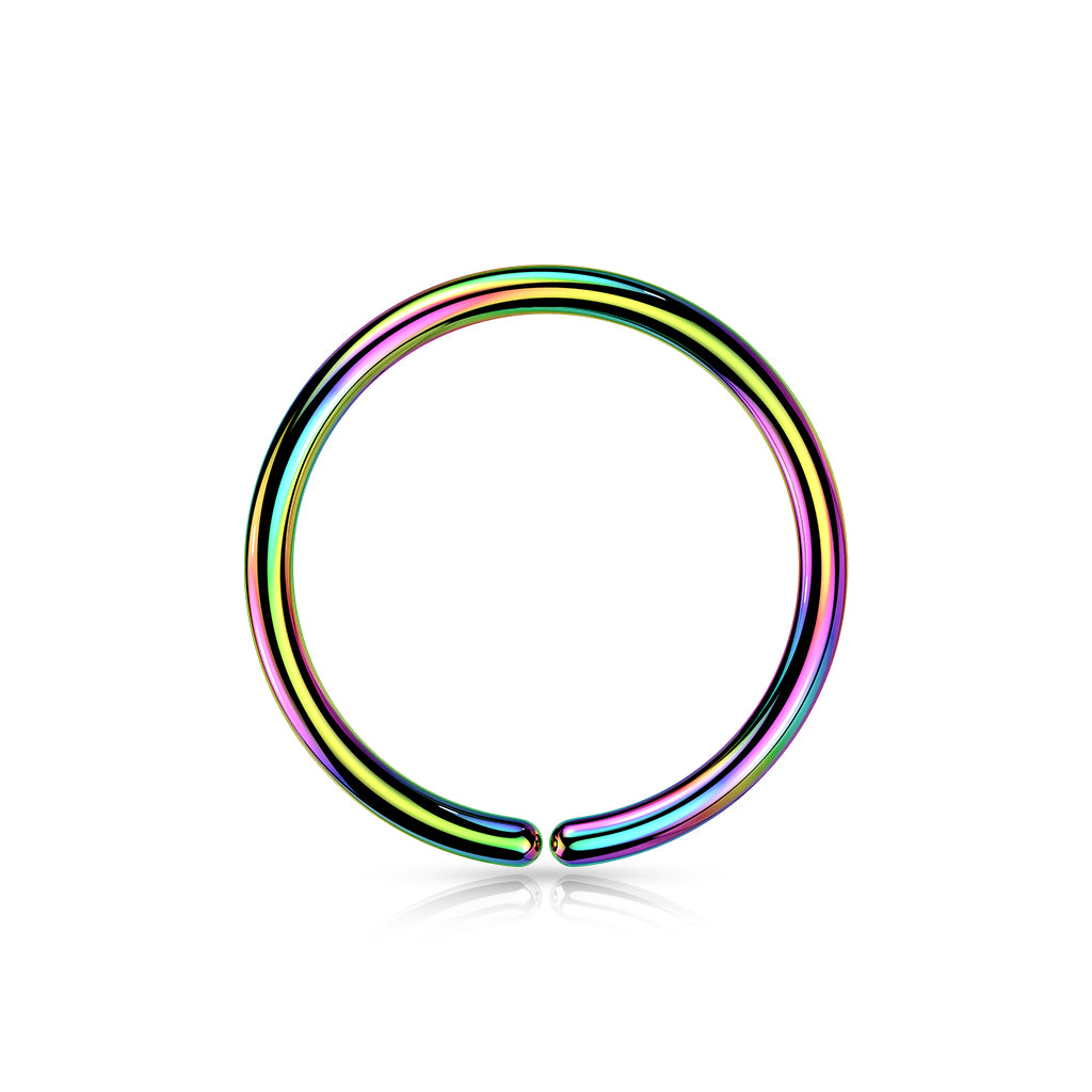 Cherry Diva Bendable Hoop Ring Rainbow / 6MM 20 Gauge Hypoallergenic Colourful Titanium Bendable Hoop