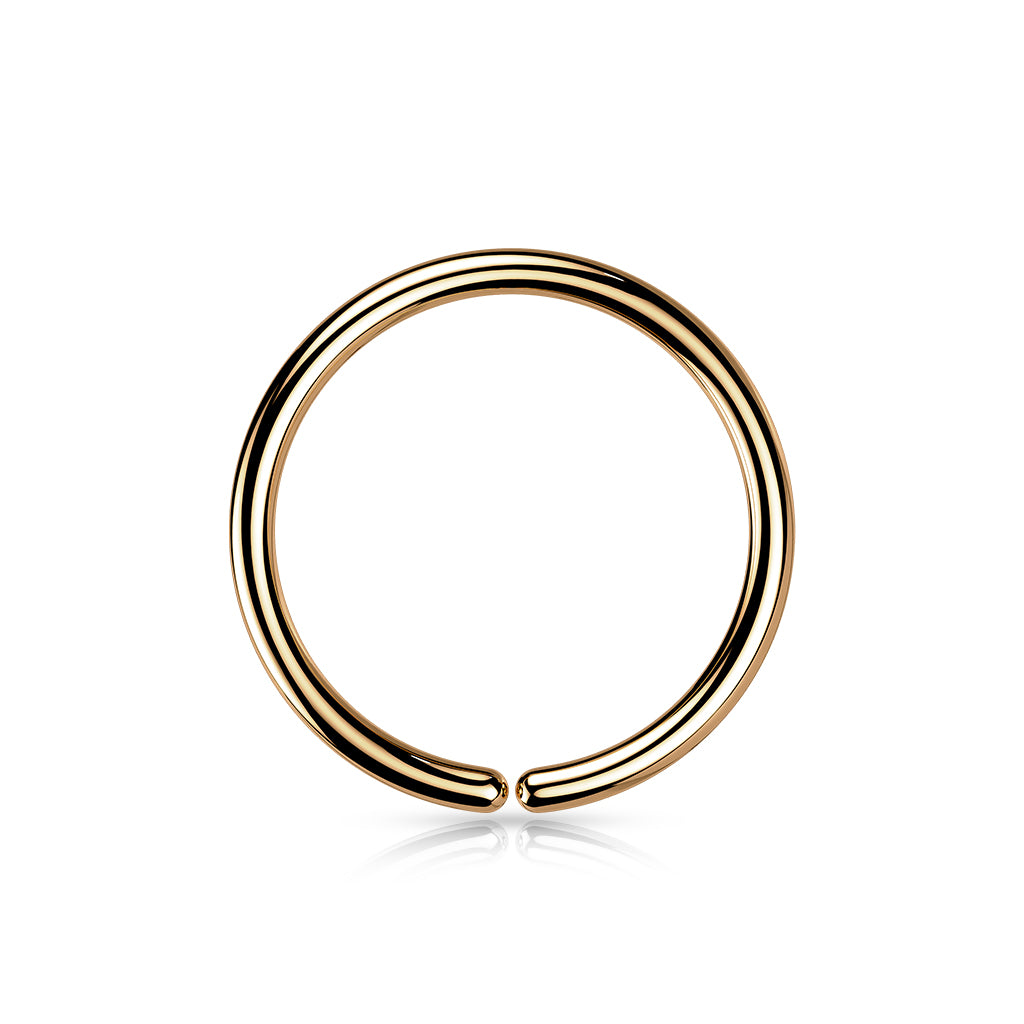 Cherry Diva Bendable Hoop Ring Rose Gold / 6MM 20 Gauge Hypoallergenic Colourful Titanium Bendable Hoop