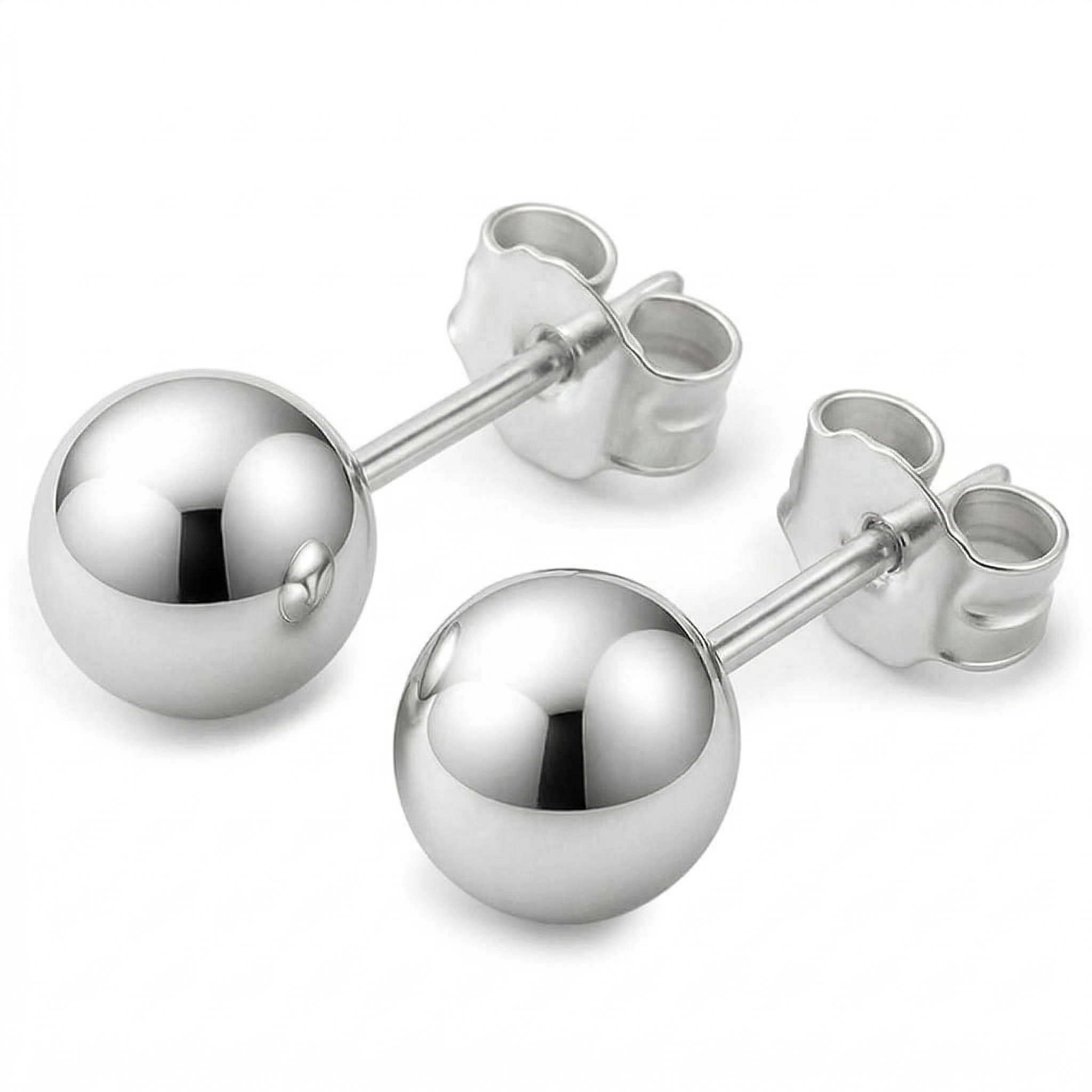 Cherry Diva Earrings 20 Gauge Hypoallergenic Silver Ball Stud Earrings