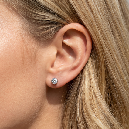 Cherry Diva Earrings 20 Gauge Implant Grade Titanium Crystal Stud Earrings