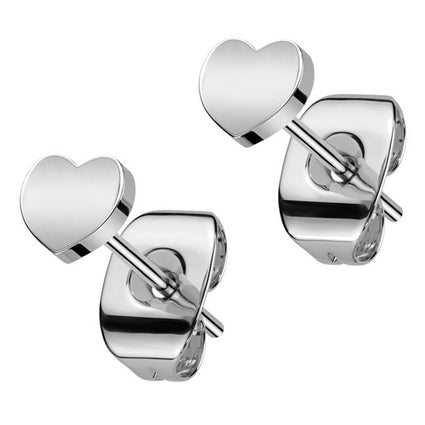 Cherry Diva Earrings 20 Gauge Titanium Heart Shaped Stud Earrings