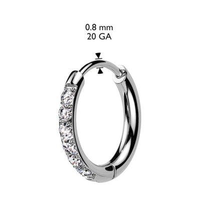Cherry Diva Earrings Stainless Steel Hinged Closure Crystal Lined Hoop Earrings