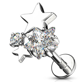 Cherry Diva Flat Back Stud 16 Gauge Crystal Star Top Flat Back Stud