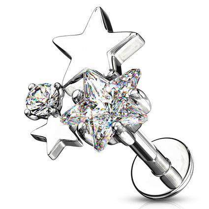 Cherry Diva Flat Back Stud 16 Gauge Crystal Star Top Flat Back Stud