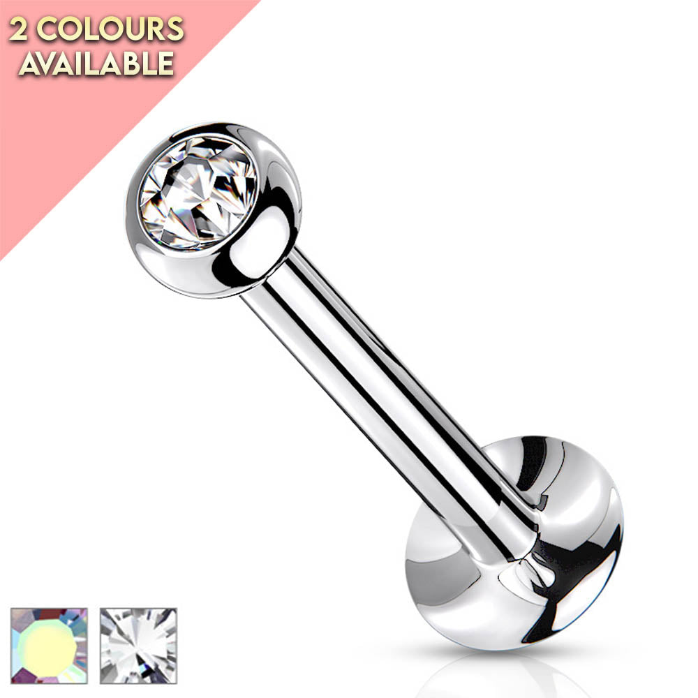 Cherry Diva Flat Back Stud 16 Gauge Flat Back Push Fit Crystal Topped Stud