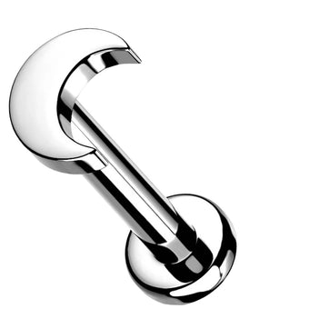 Cherry Diva Flat Back Stud 16 Gauge Titanium Internally Threaded Moon Flat Back Stud