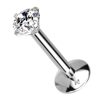 Cherry Diva Flat Back Stud 16 Gauge Titanium Internally Threaded Prong Set Crystal Stud