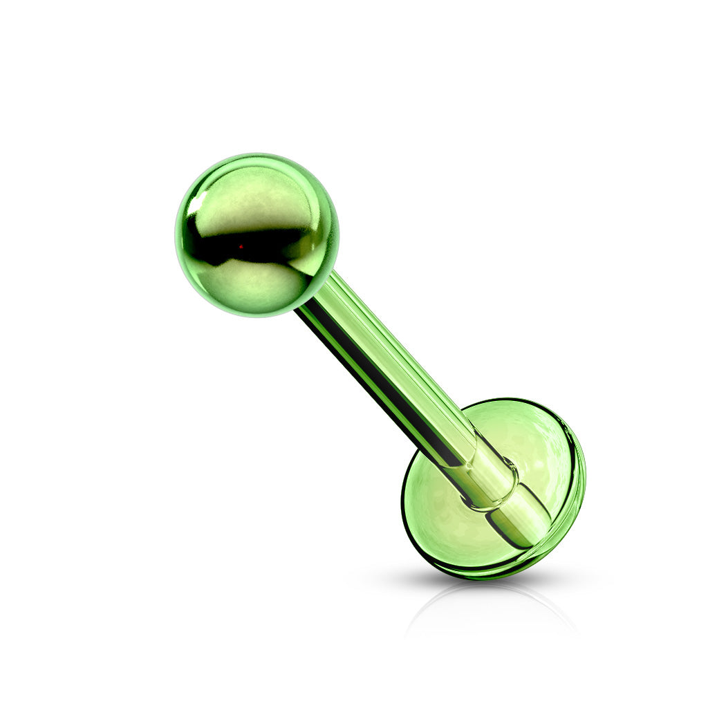 Cherry Diva Flat Back Stud Green 16 Gauge PVD Coated Surgical Steel Flat Back Stud