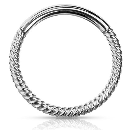Cherry Diva Hinged Hoop Ring 16 Gauge Braided Hinged Hoop Ring