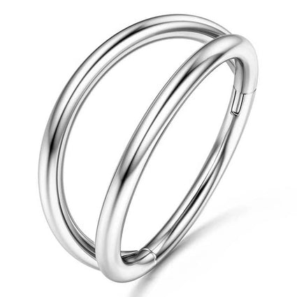 Cherry Diva Hinged Hoop Ring 16 Gauge Hypoallergenic Hinged Double Row Hoop Ring