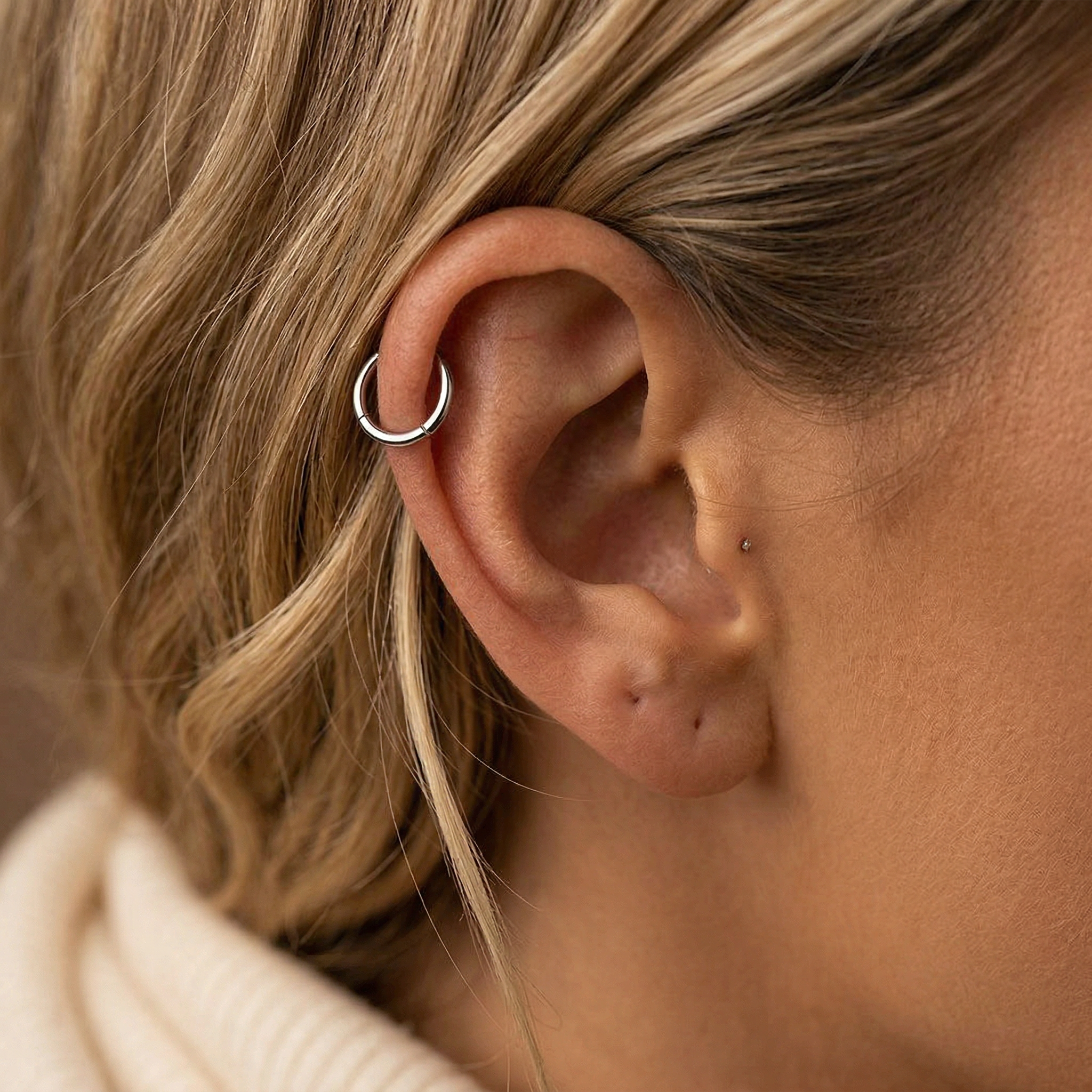 Cherry Diva Hinged Hoop Ring 16 Gauge Hypoallergenic Surgical Steel Hinged Hoop