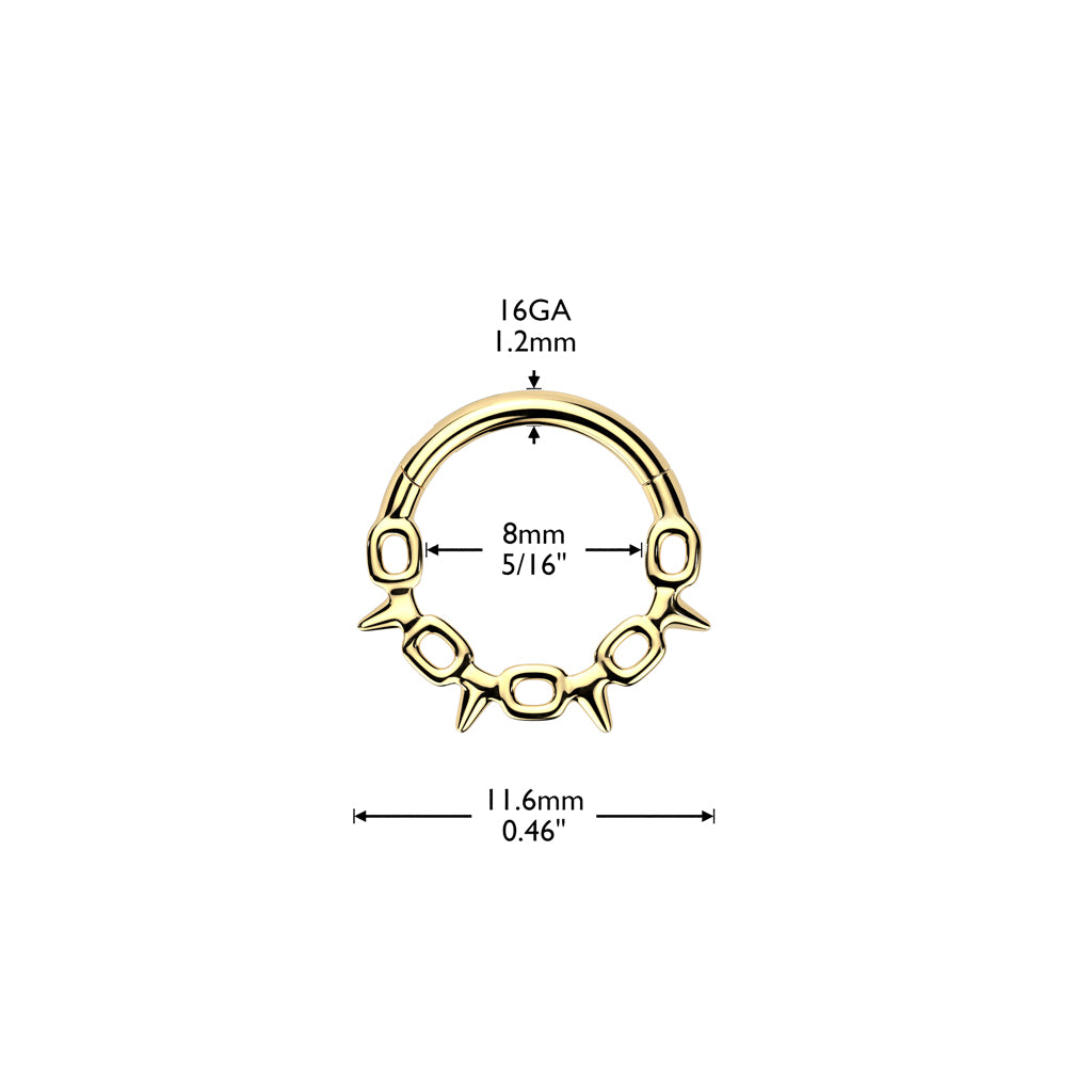 Cherry Diva Hinged Hoop Ring 16 Gauge Silver Chain Link Hinged Hoop Ring