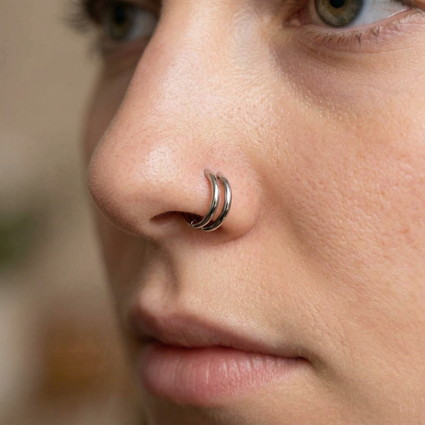 Cherry Diva Hinged Hoop Ring 20 Gauge Titanium Double Hoop Hinged Segment Ring