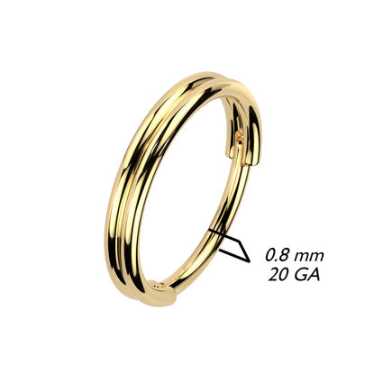 Cherry Diva Hinged Hoop Ring 20 Gauge Titanium Twin Hoop Hinged Segment Ring