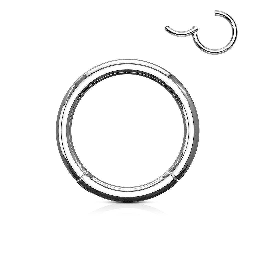 Cherry Diva Hinged Hoop Ring 6MM 20 Gauge Surgical Steel Hinged Hoop Ring - Silver