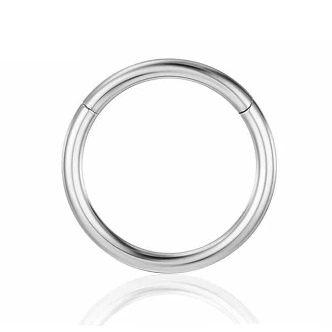 Cherry Diva Hinged Hoop Ring 6MM / Silver 20 Gauge Titanium Hinged Hoop Ring