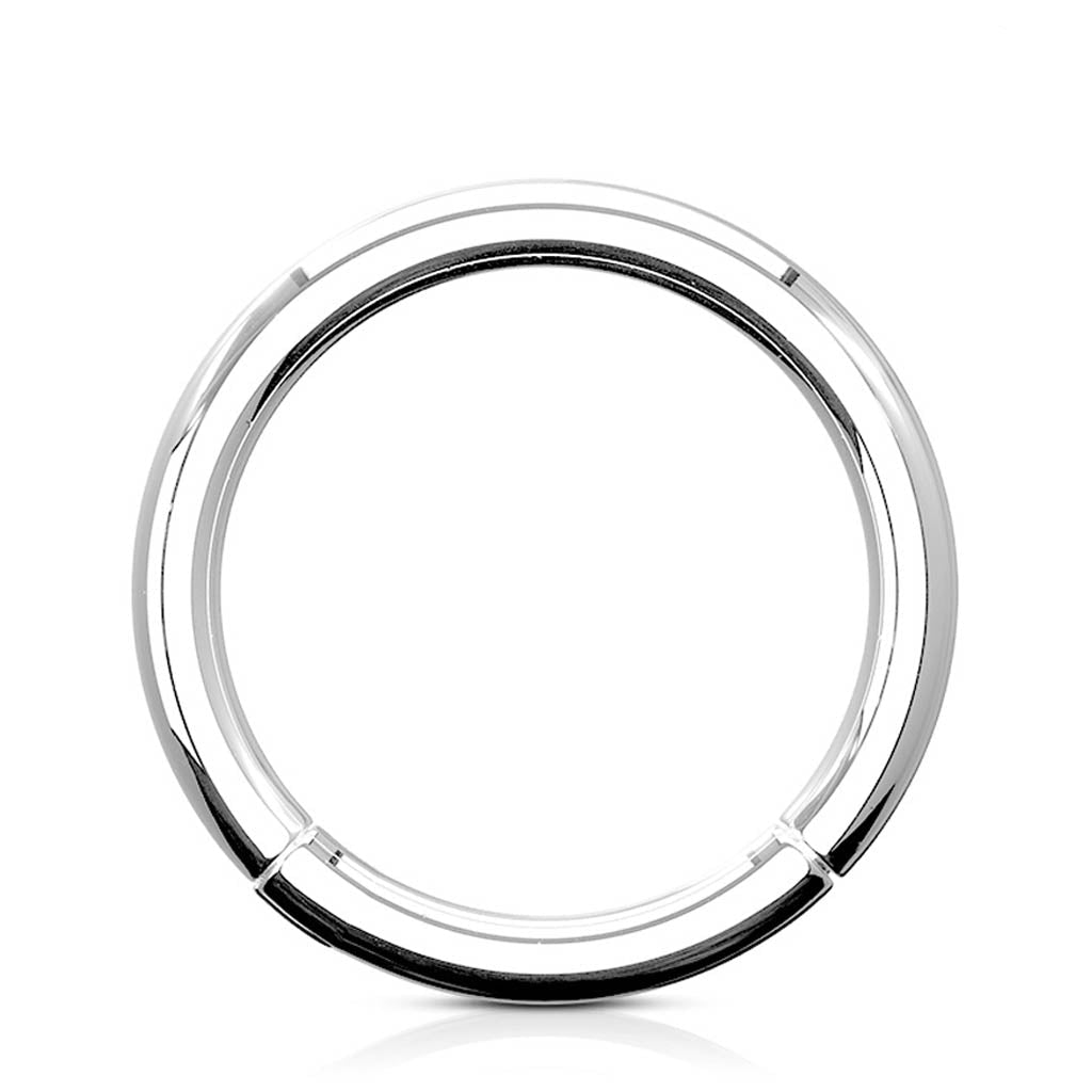 Cherry Diva Hinged Hoop Ring 8MM 16 Gauge Silver Titanium Hinged Cartilage Hoop