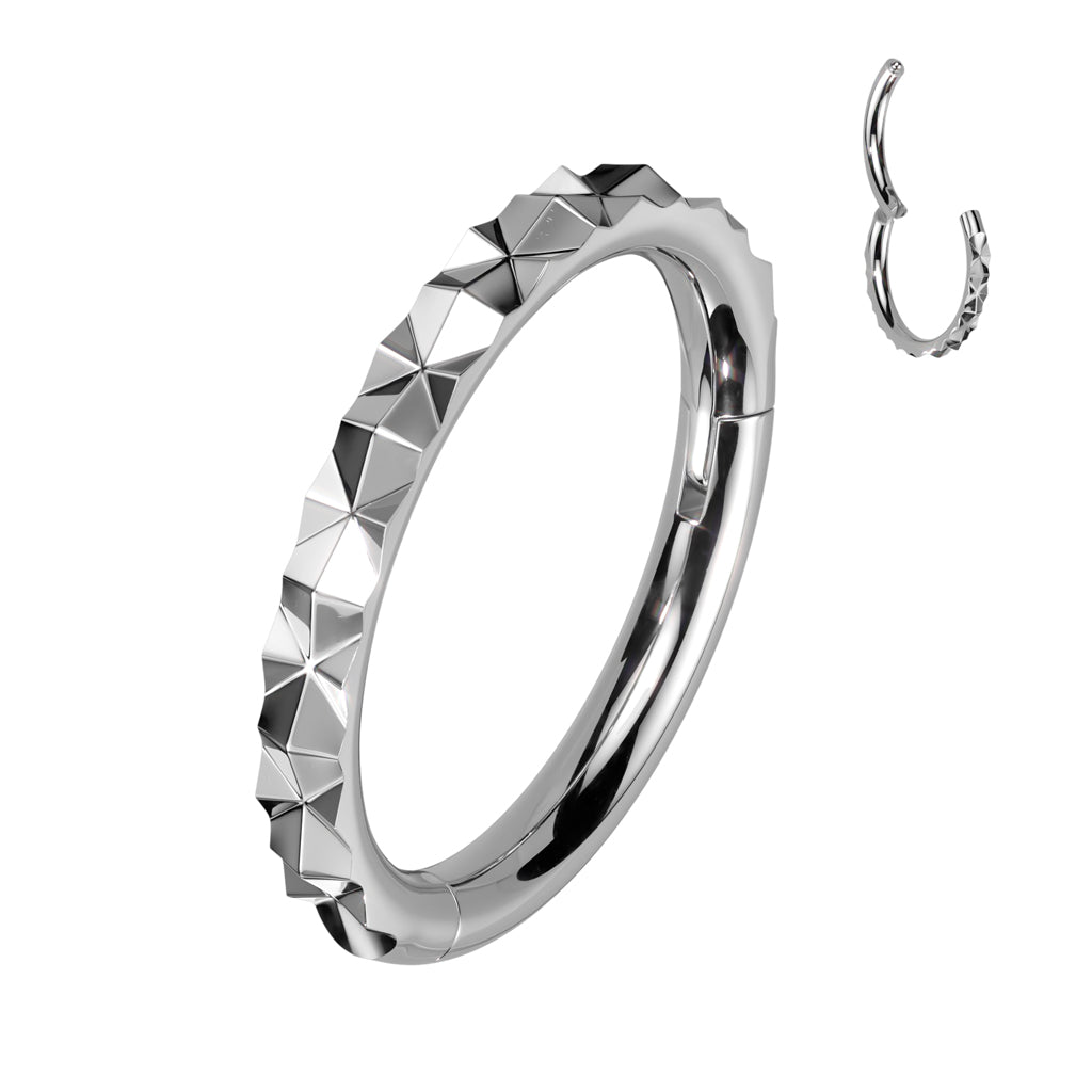 Cherry Diva Hinged Hoop Ring SILVER 16 Surgical Steel Gauge Geometric Hinged Hoop Ring