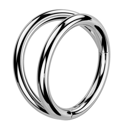 Cherry Diva Hoop Ring 16 Gauge Titanium Double Hoop Hinged Segment Ring