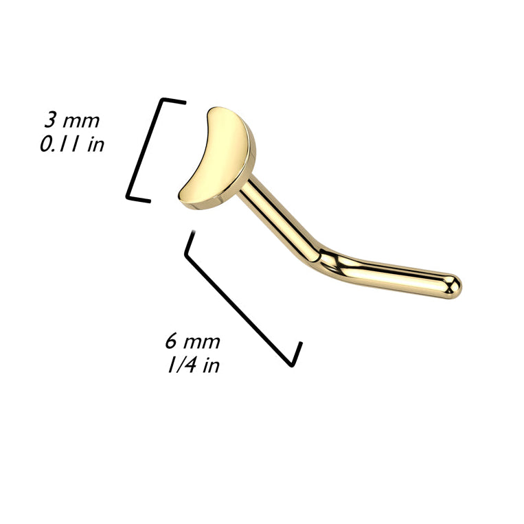 Cherry Diva L Bend Nose Stud 20 Gauge Titanium Moon Top L-Bend Nose Stud