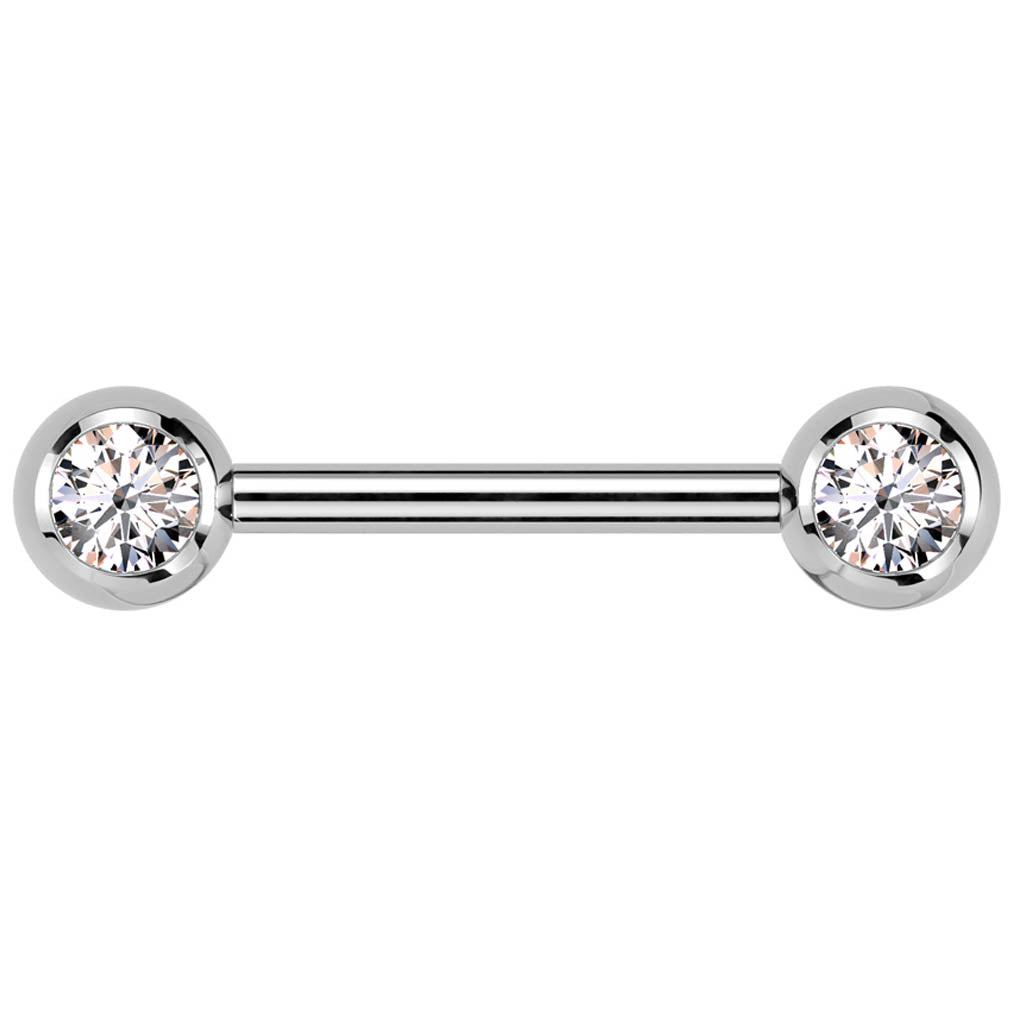 Cherry Diva Nipple Ring 14 Gauge Internally Threaded Titanium Crystal Nipple Barbell