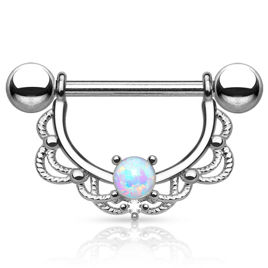Cherry Diva Nipple Ring 14 Gauge Opal Dreams Nipple Barbell