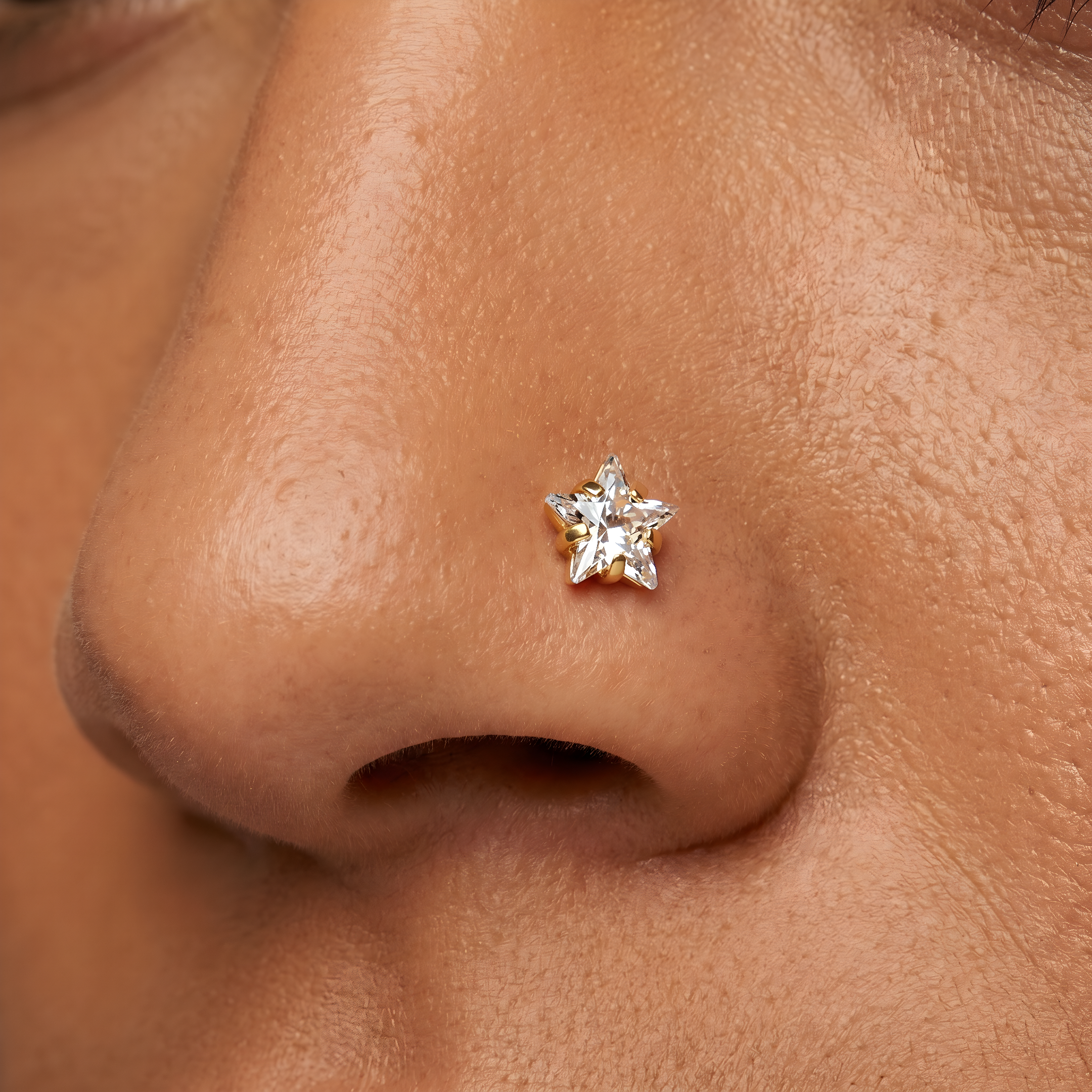 Cherry Diva Nose Stud 20 Gauge Hypoallergenic Star Top Nose Stud